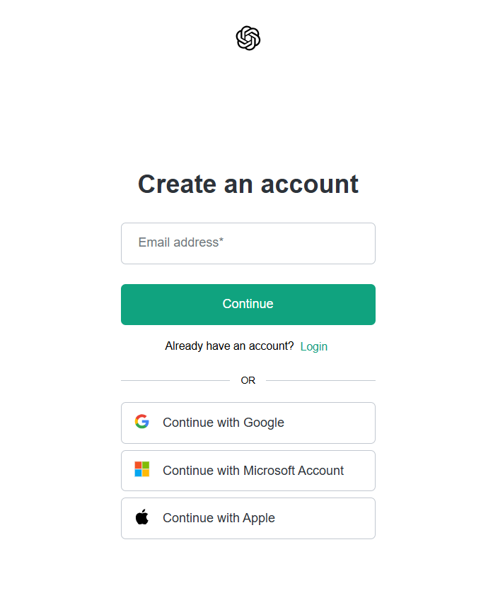 Open AI Sign up