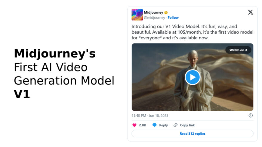 Midjourney V1 video model Midjourney V1 video model