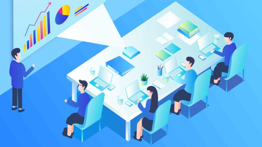 —Pngtree—business office meeting scene vector_4212355