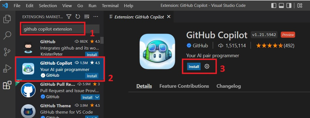 extension in vs code
