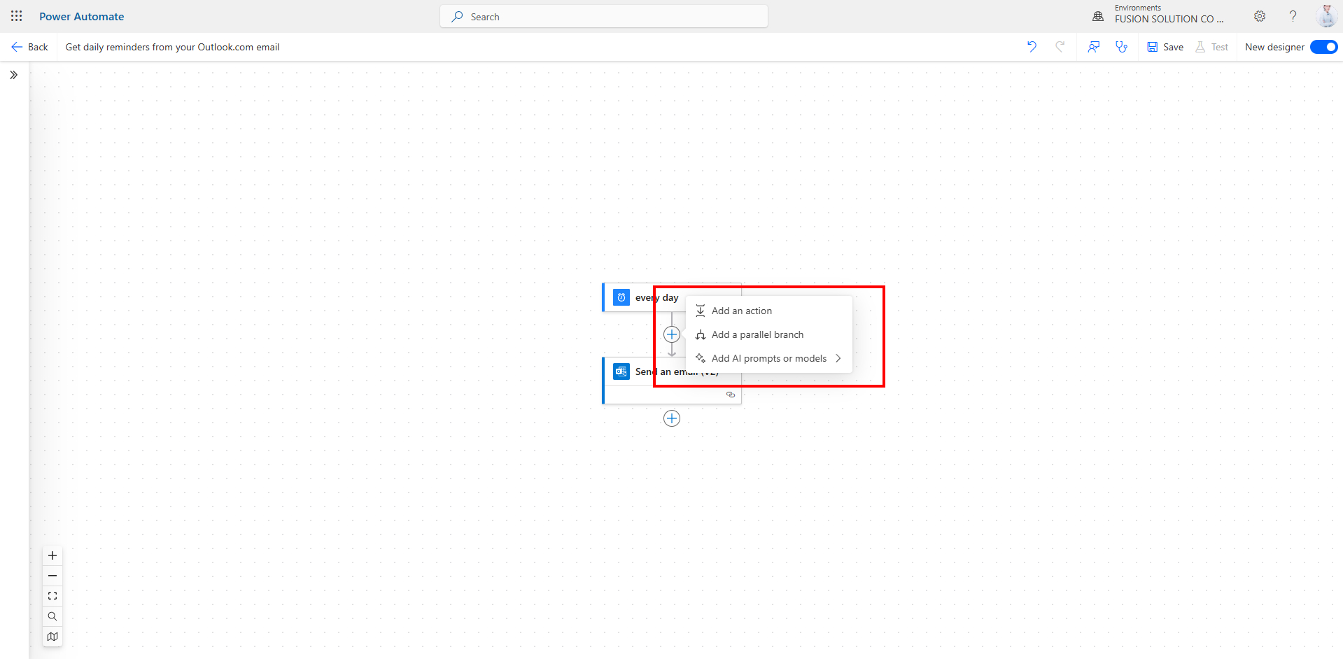 step 4 add action