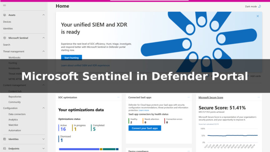 Sentinel in Defender Portal Sentinel in Defender Portal