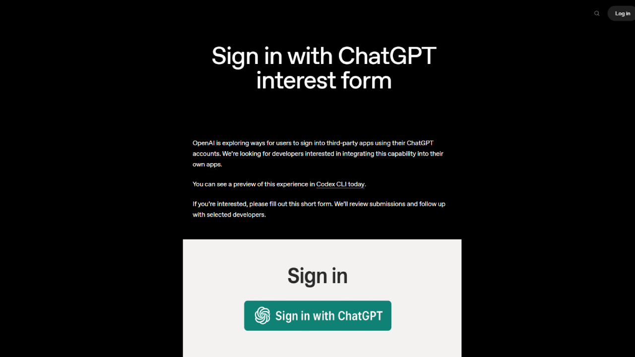 Sign in with ChatGPT