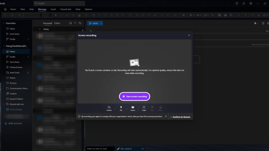 Record videos in Outlook