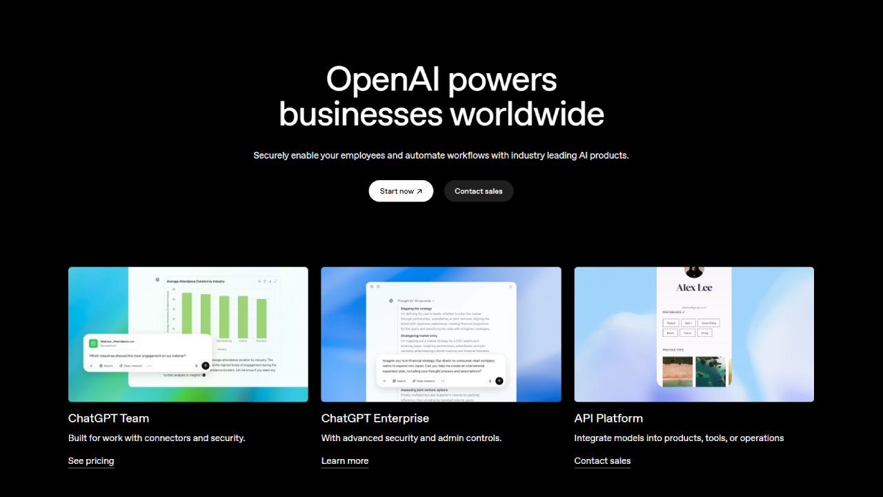 openAI for business