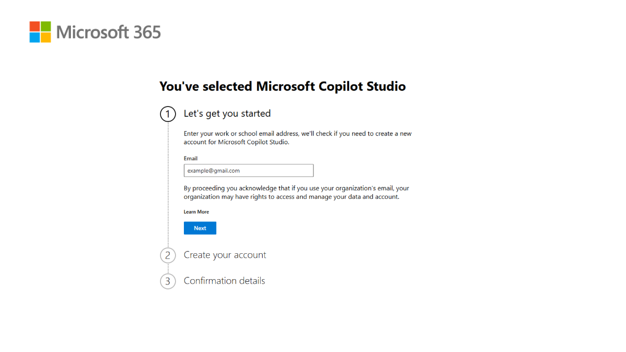 Sign in to Copilot Studio